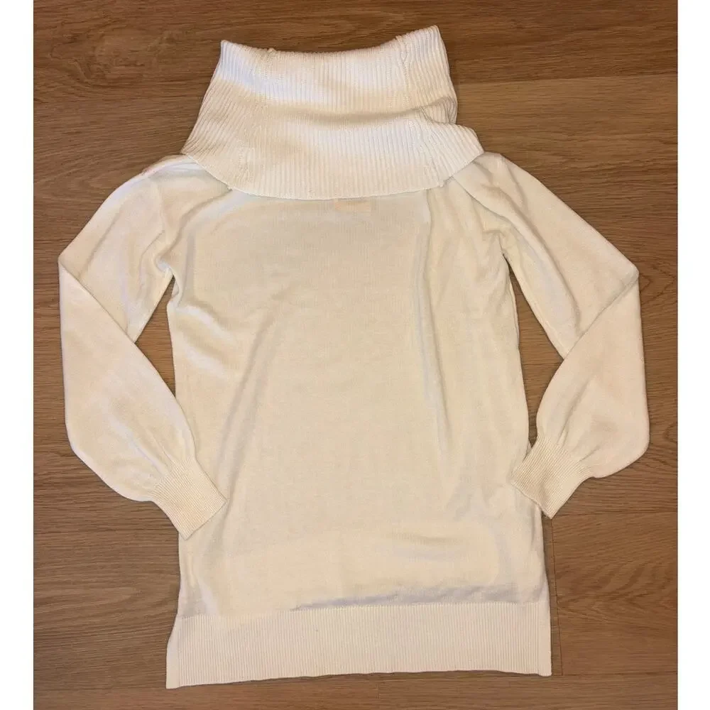 Ann Taylor Loft cream light weight cowl neck sweater womens size small NWT